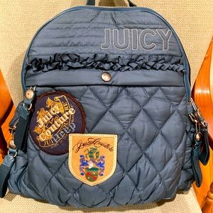 NWOT Juicy Couture backpack, teal blue quilted